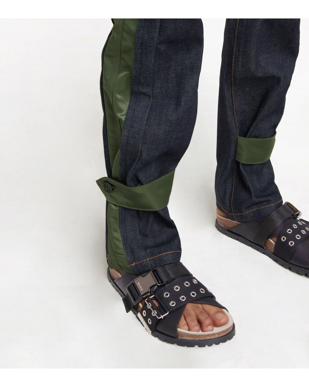 Sacai X A.p.c. Jules Leather Sandals in Black | Lyst Australia