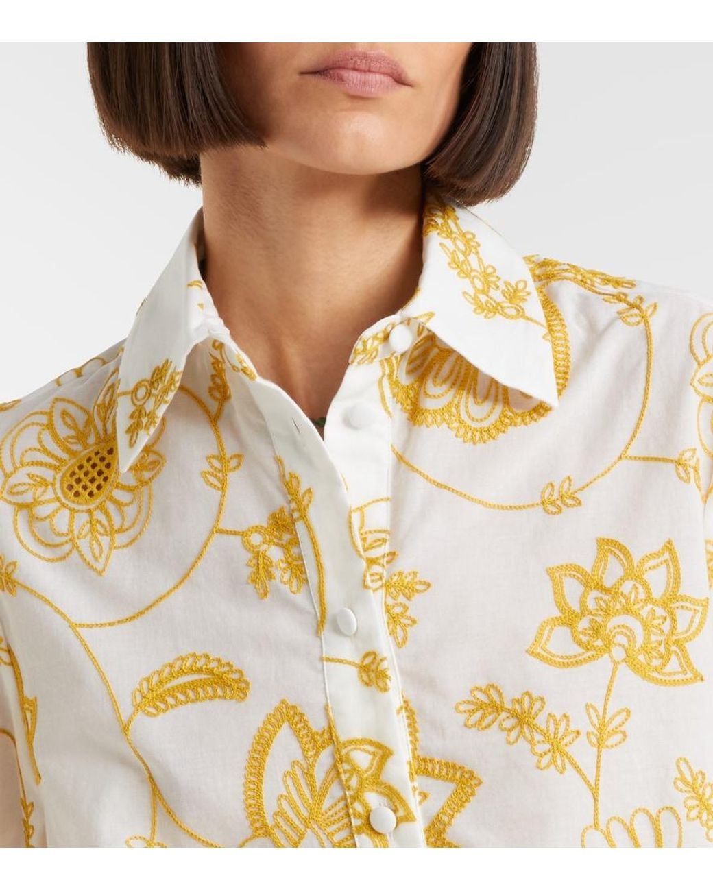 Eres Metallic Izana Embroidered Cotton-Blend Shirt