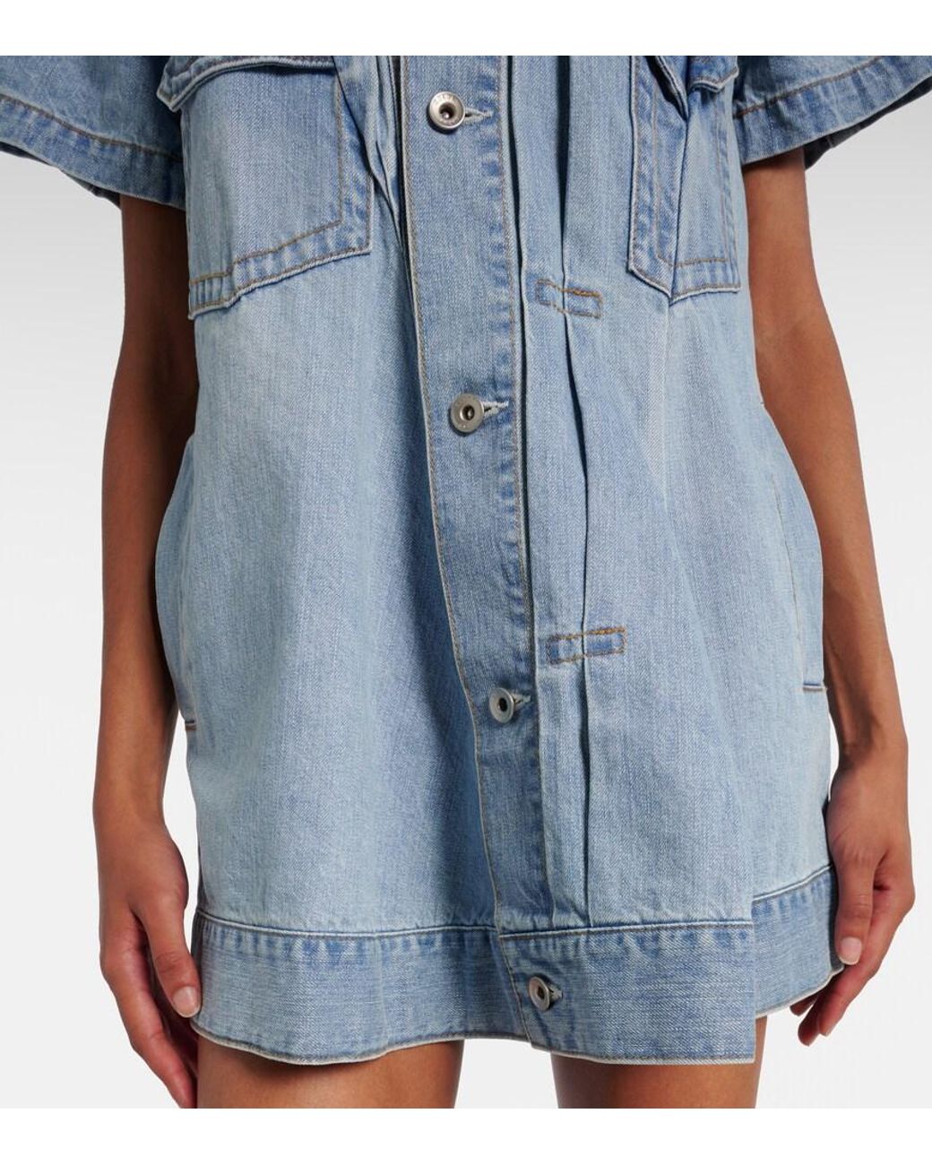 Sacai Blue Deconstructed Denim Minidress