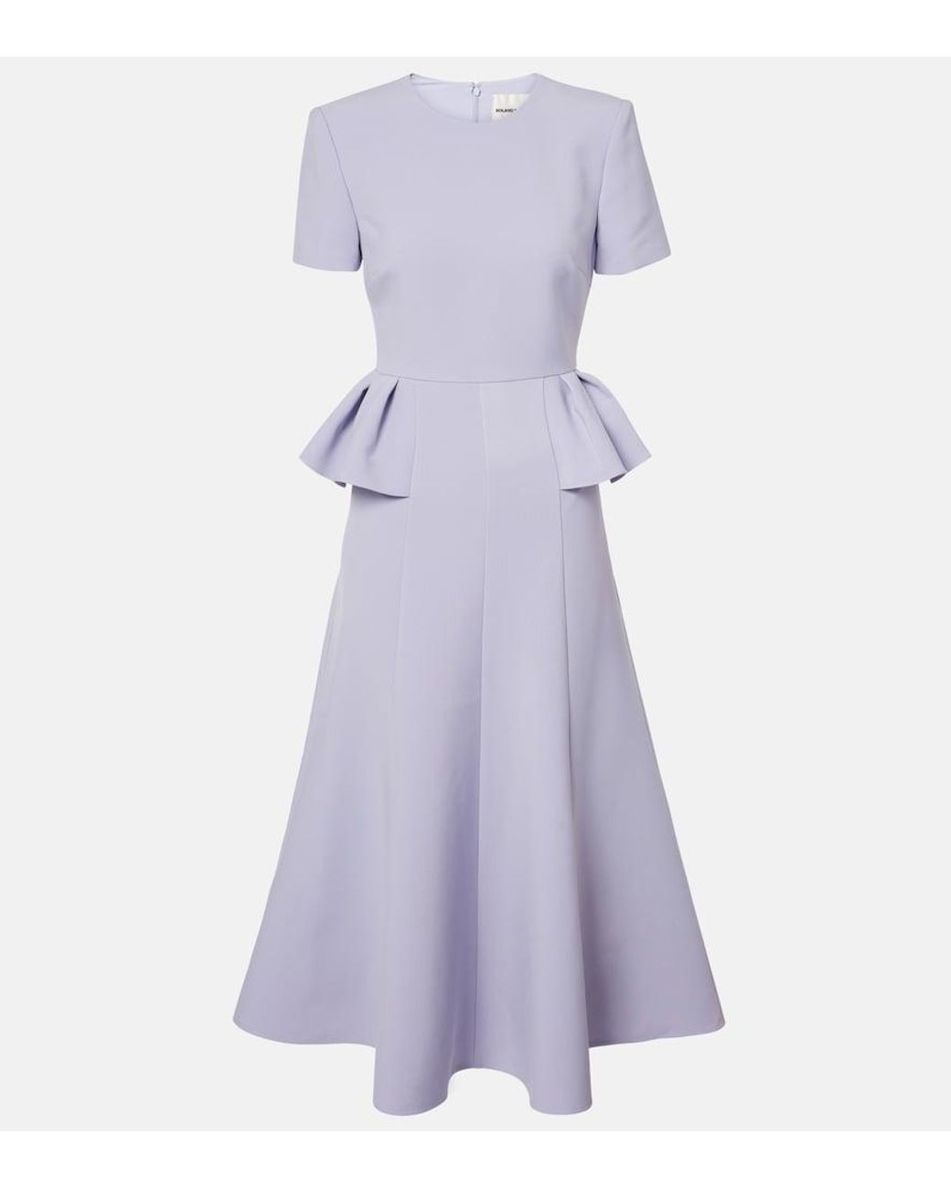 Roland Mouret Purple Peplum Crepe Midi Dress