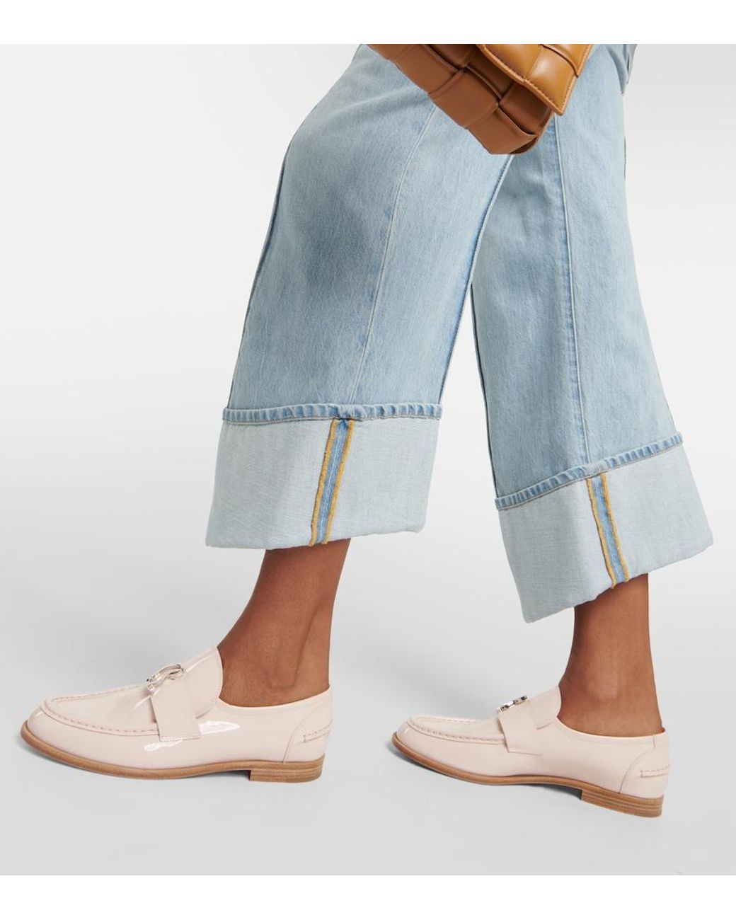 Christian Louboutin White Cl Moc Patent Leather Loafers