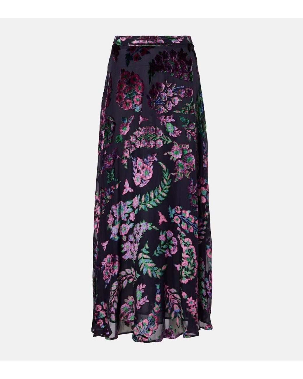 Etro Blue Floral Maxi Skirt
