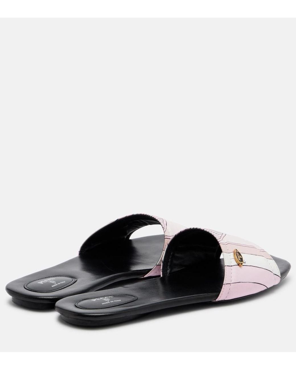 Emilio Pucci Pink Yummy Iride Twill Slides