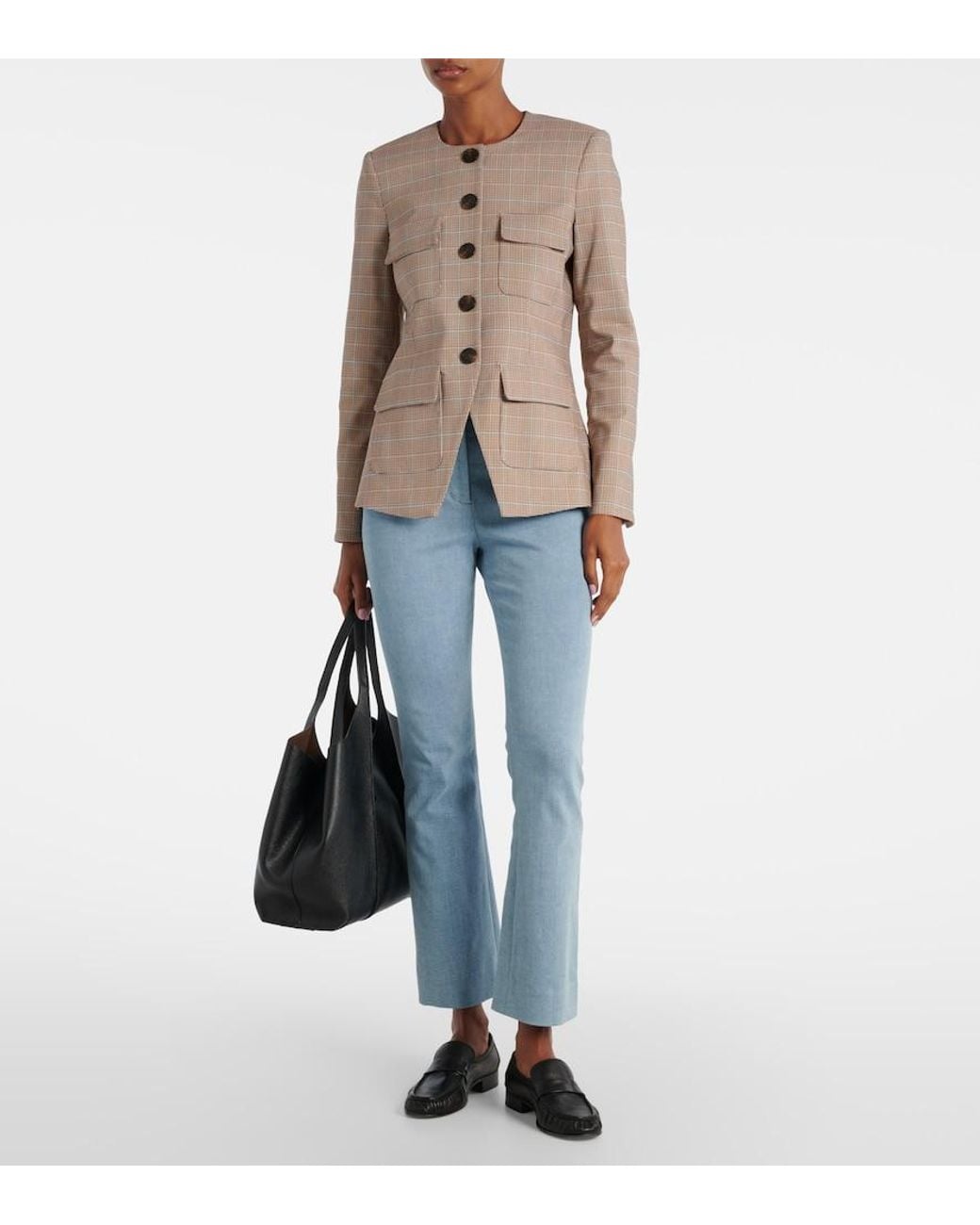 Veronica Beard Natural Orrin Plaid Blazer