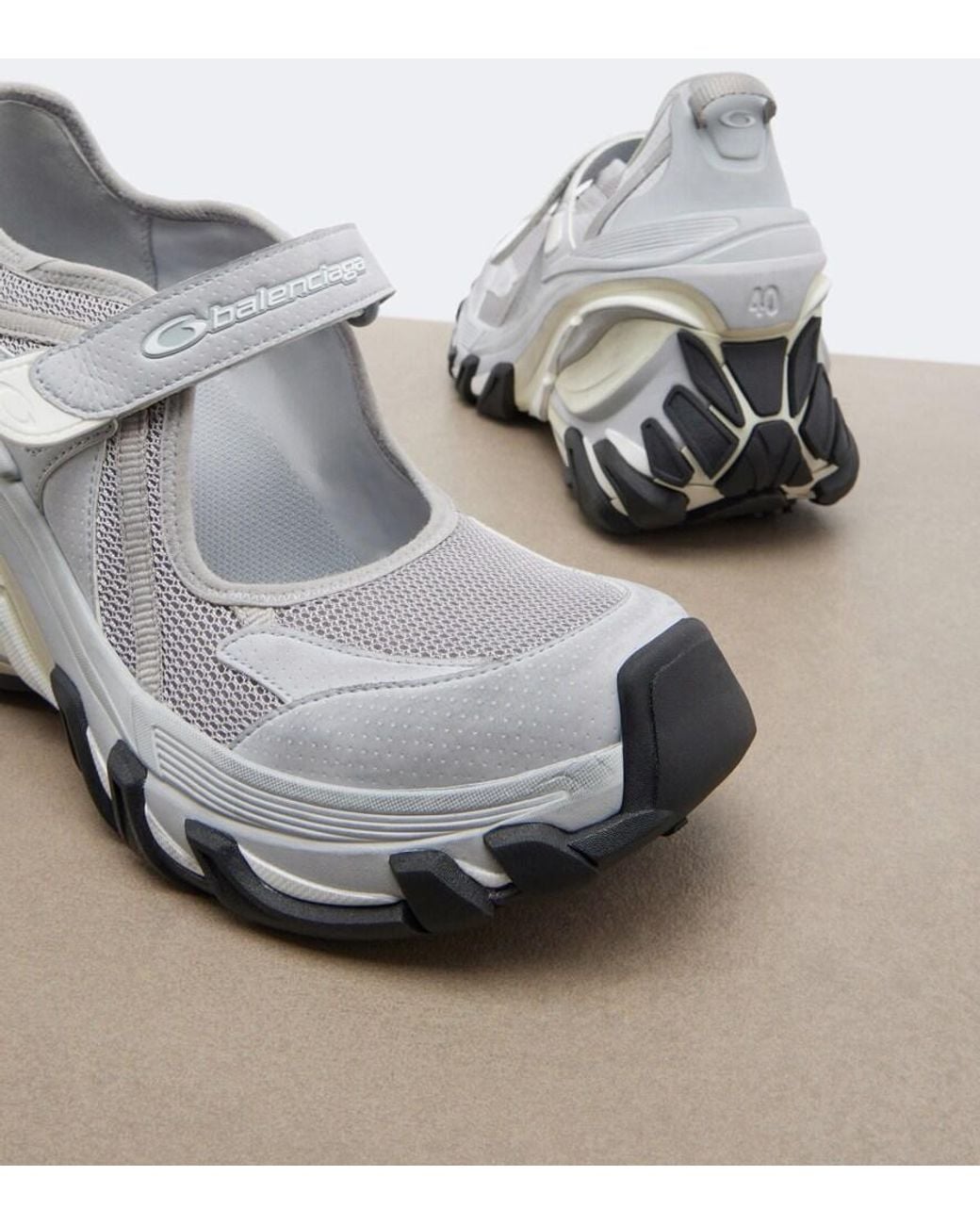 Balenciaga Gray Hydra Wedge Sneakers
