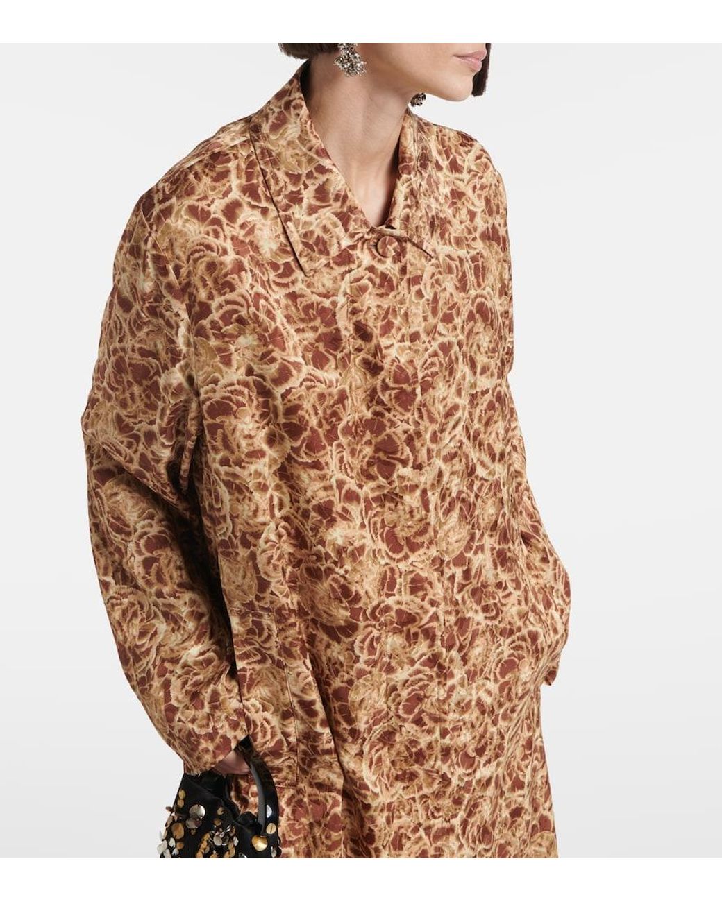 Dries Van Noten Natural Leopard-Print Coat