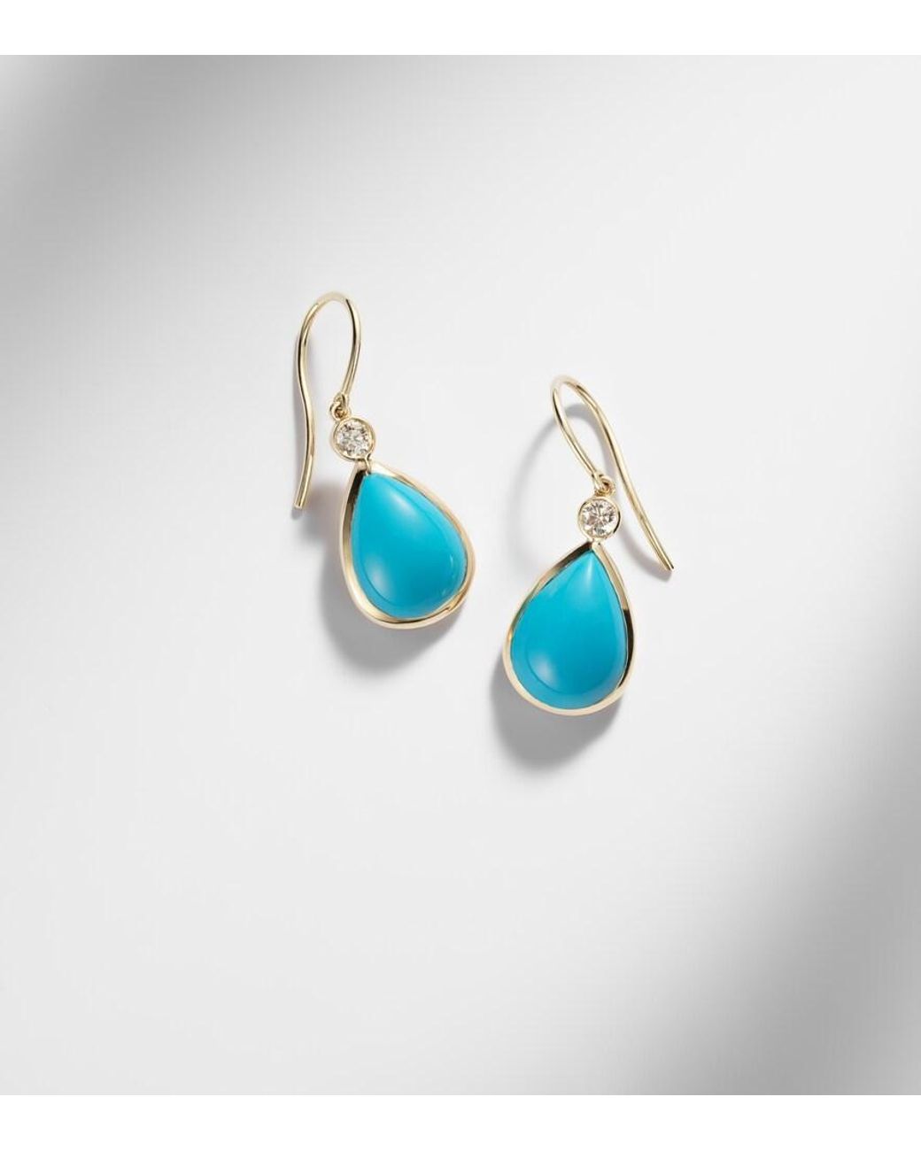 Ileana Makri Blue 14Kt Drop Earrings With And Diamonds