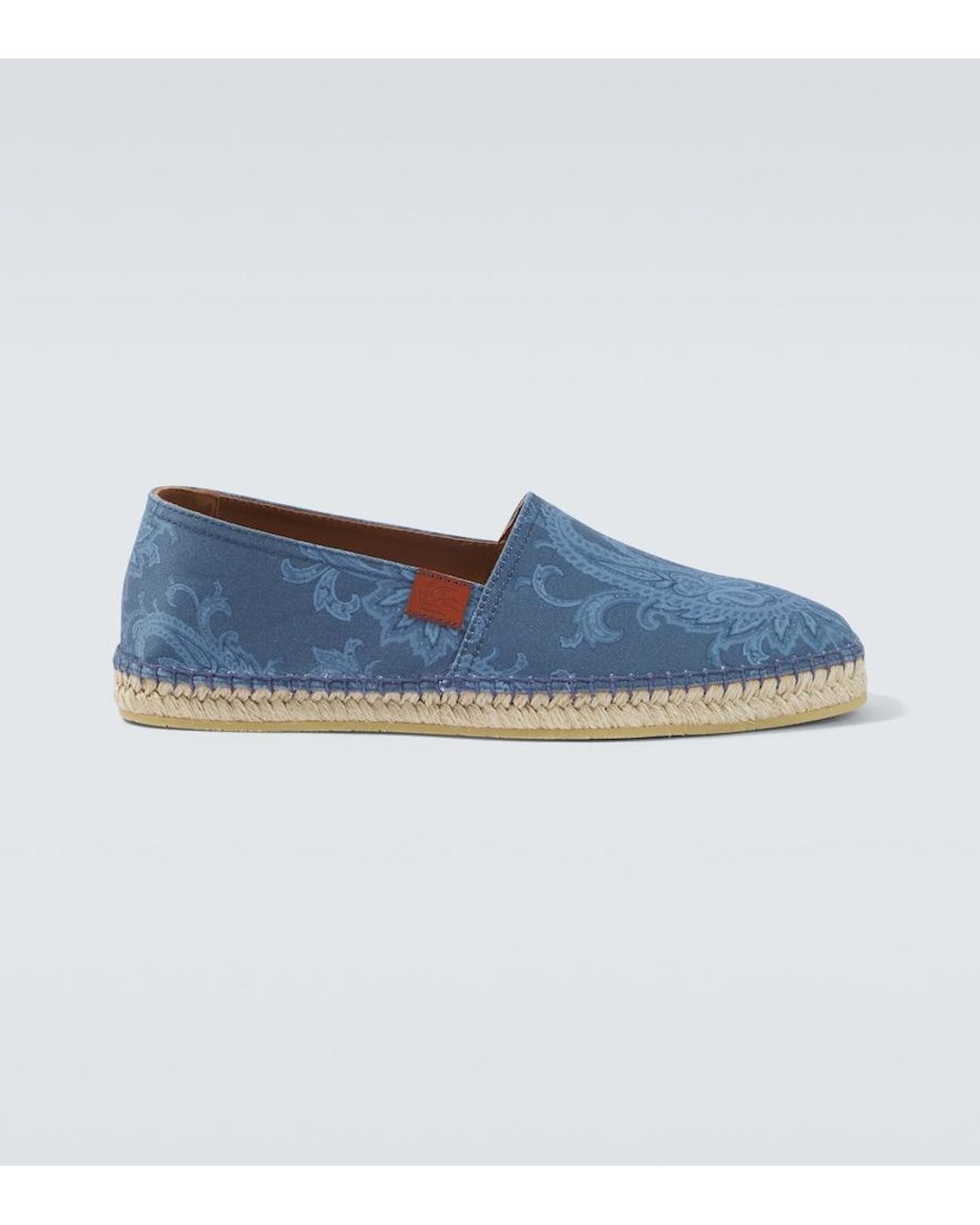 Etro Blue Paisley Gabardine Espadrilles for men