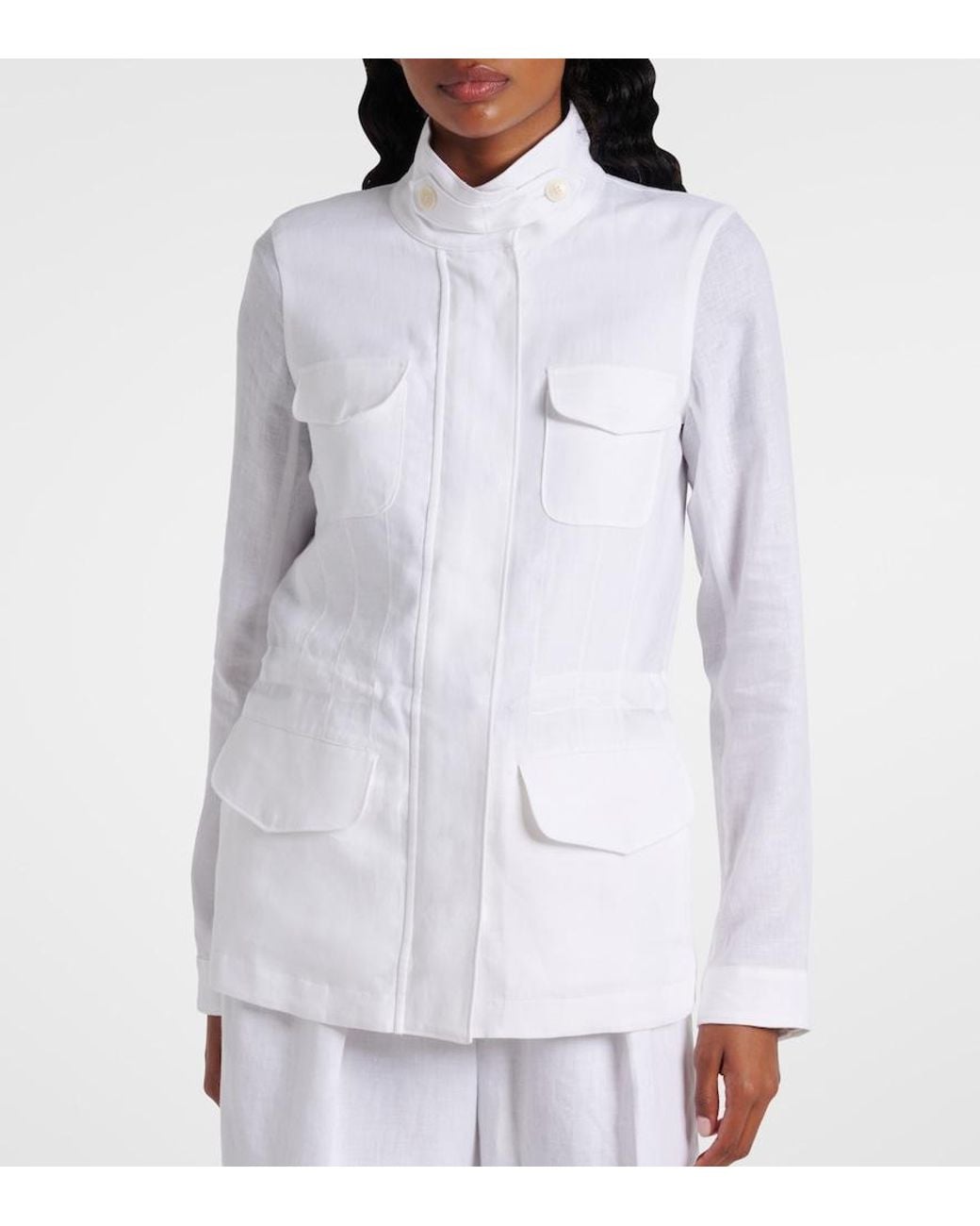 Loro Piana White Traveller Linen Jacket