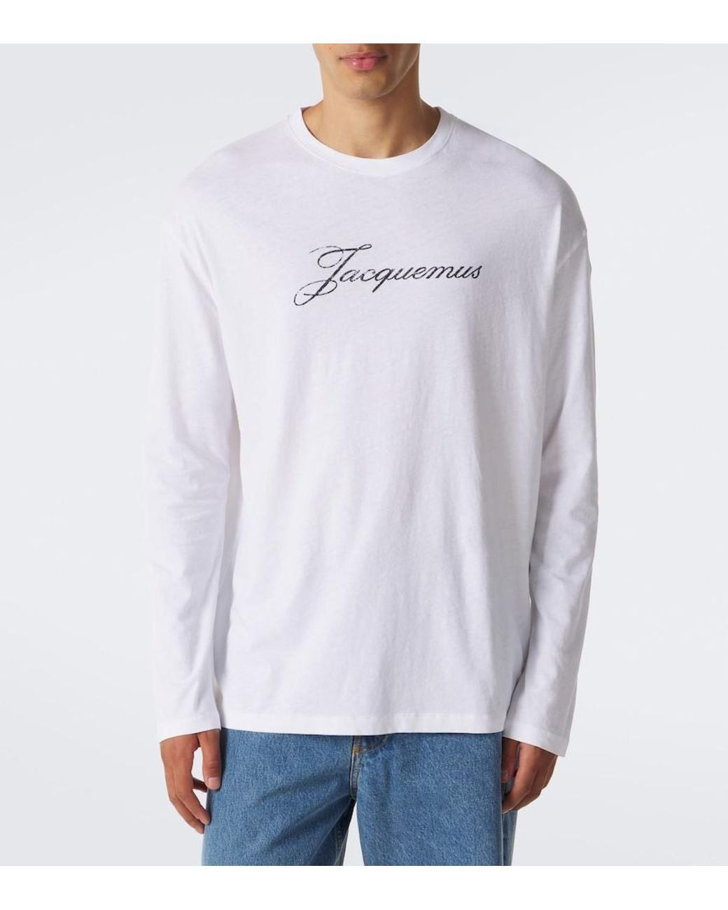 Jacquemus White Logo Cotton And Hemp Jersey T-Shirt for men