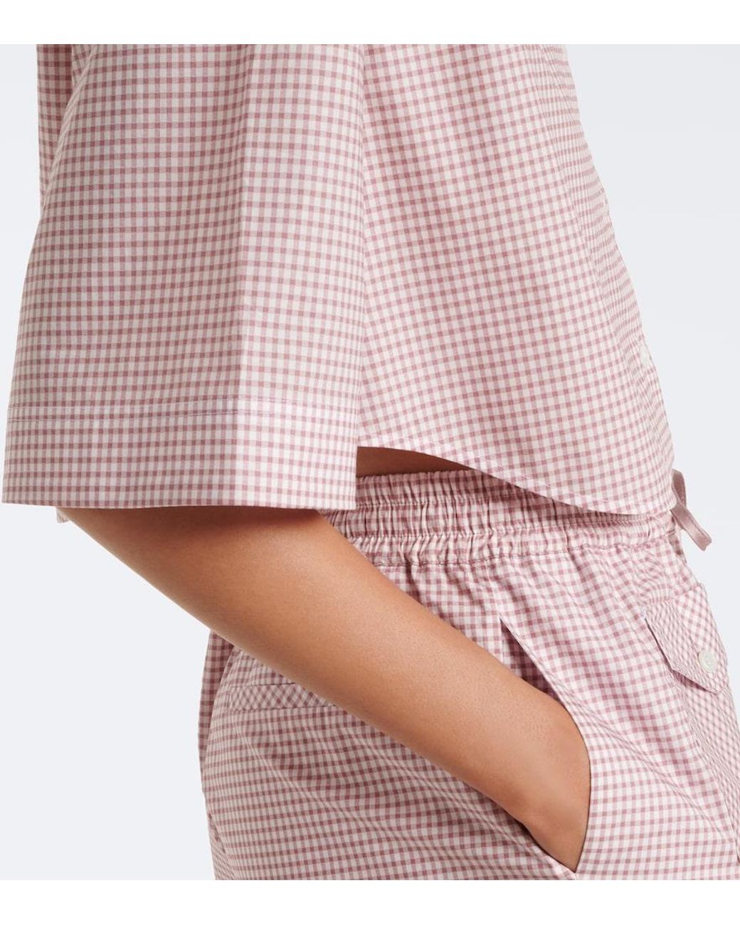 Valentino Garavani Pink Vlogo Gingham Cotton Shirt