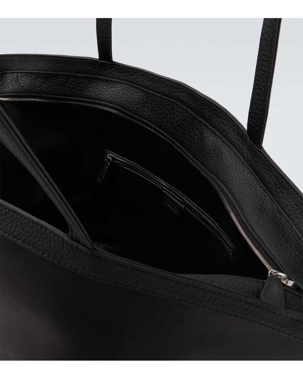 The Row Black Park Xl Leather Tote Bag for men