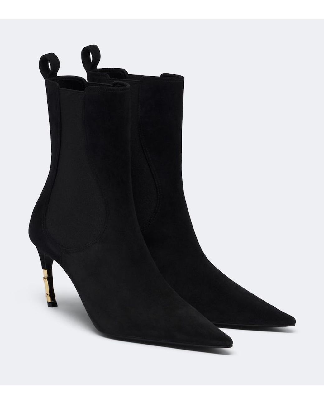 Gucci Black Embellished Suede Ankle Boots