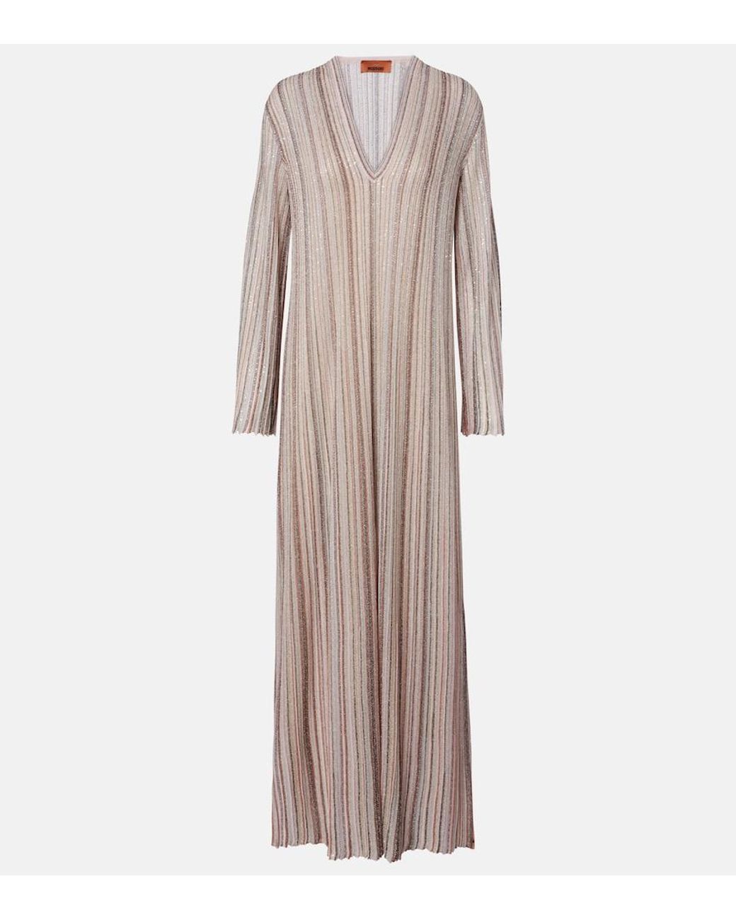 Missoni Natural Striped Lame Gown
