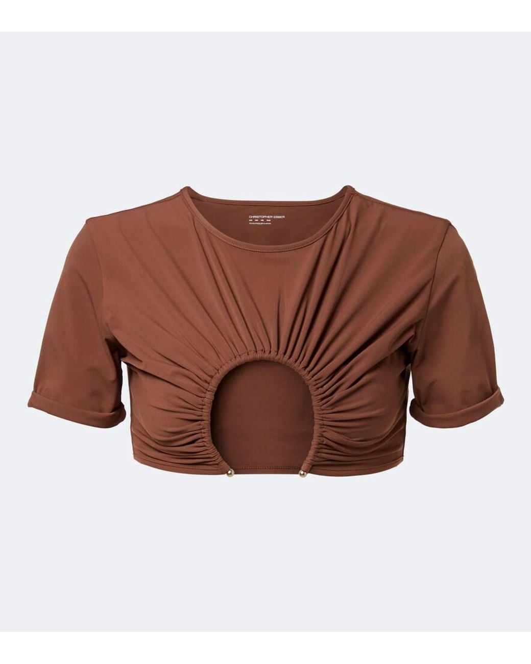 Christopher Esber Brown Cutout Bikini Top