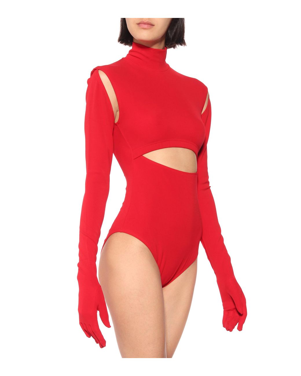 Vetements Bodysuit With Gloves in Red