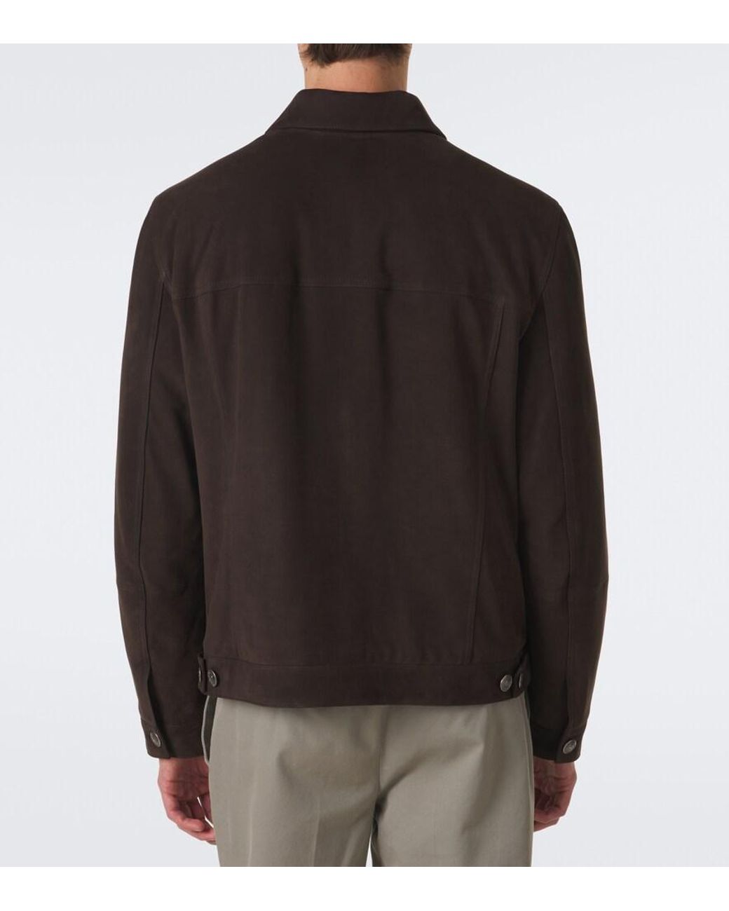 Brunello Cucinelli Black Suede Jacket for men