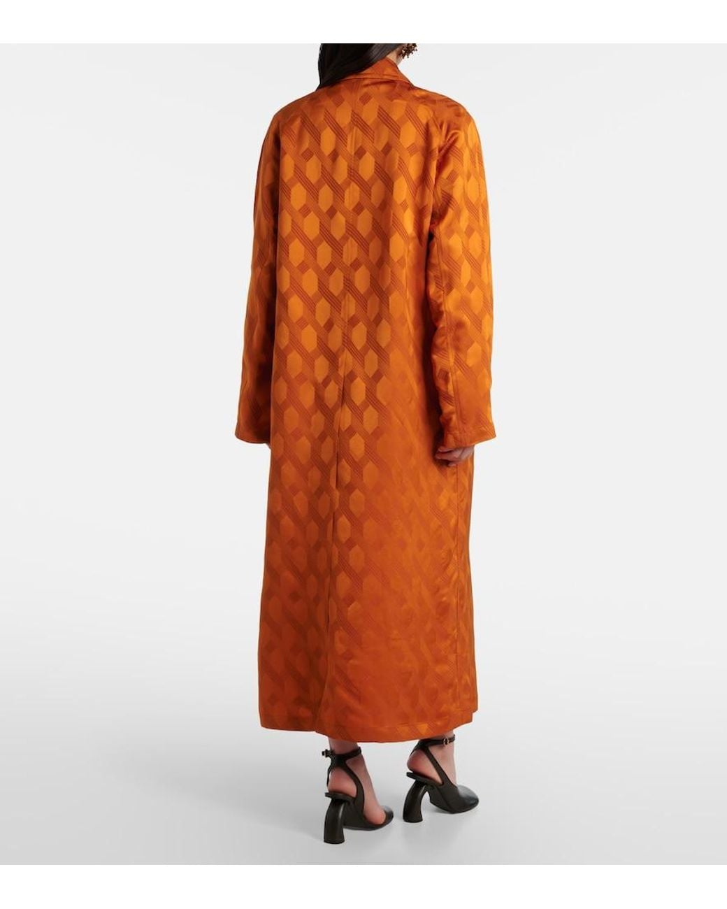 Dries Van Noten Orange Printed Coat