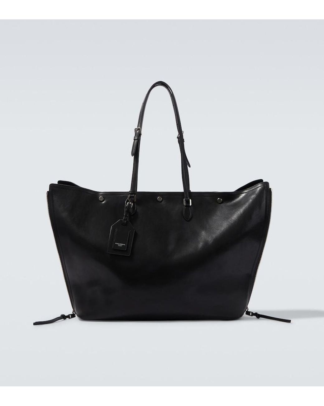 Dolce & Gabbana Black Atene Leather Tote Bag for men