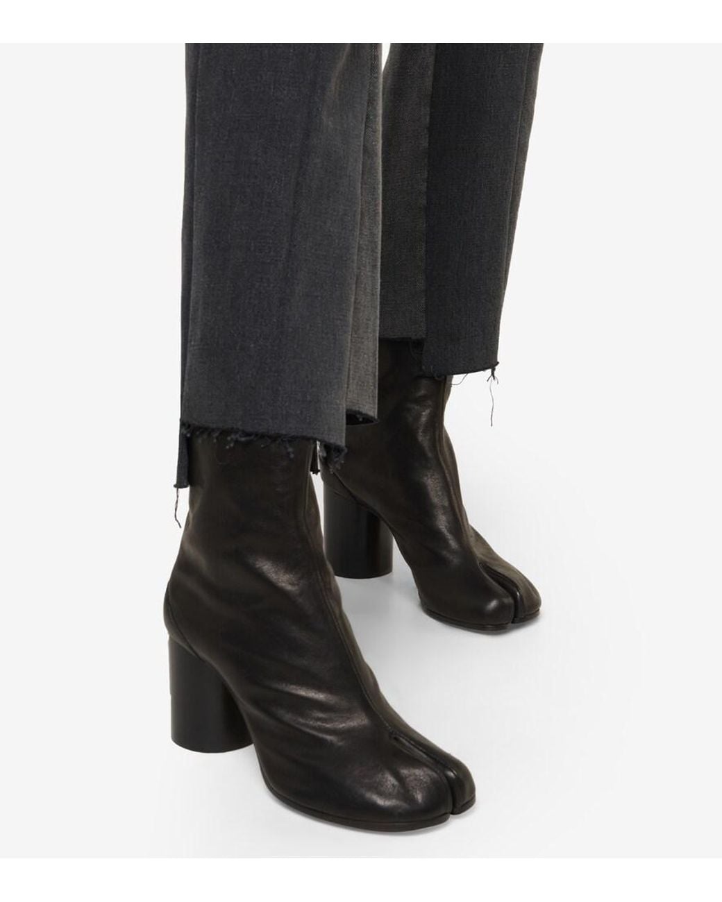 Maison Margiela Black Tabi Leather Ankle Boots