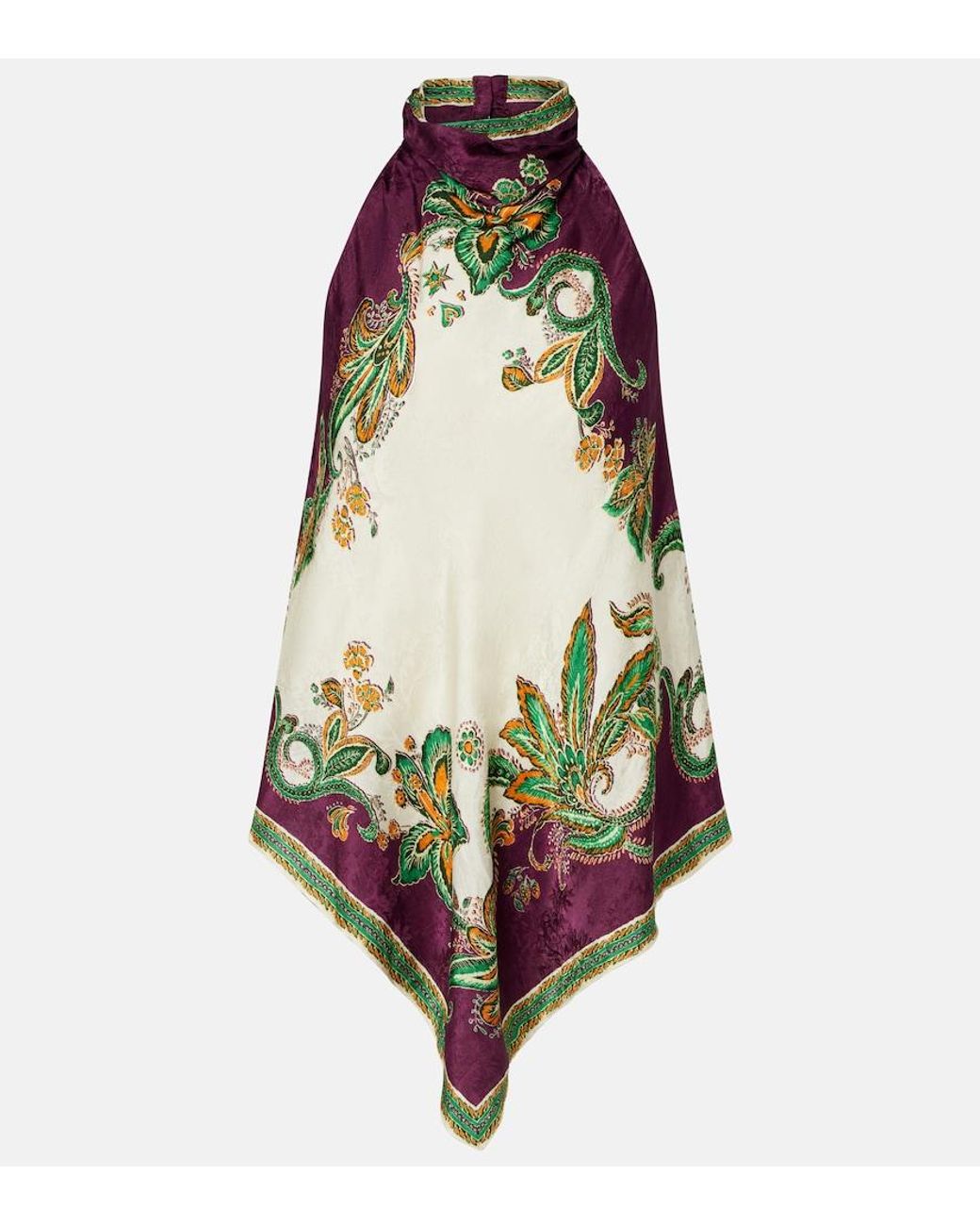 ALÉMAIS White Ruthie Floral Halterneck Top