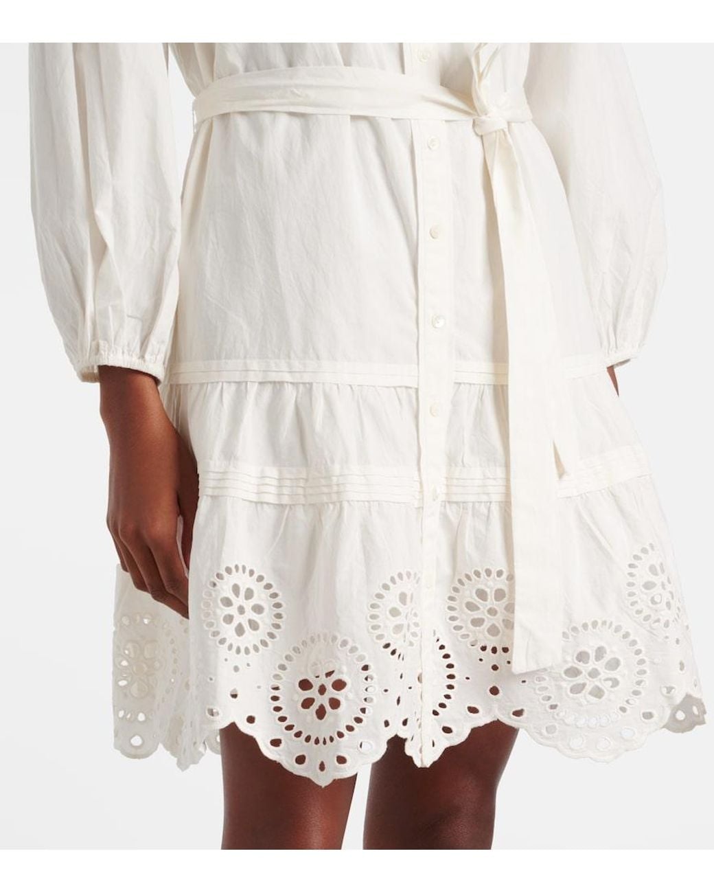 Velvet White Barb Broderie Anglaise Cotton Minidress