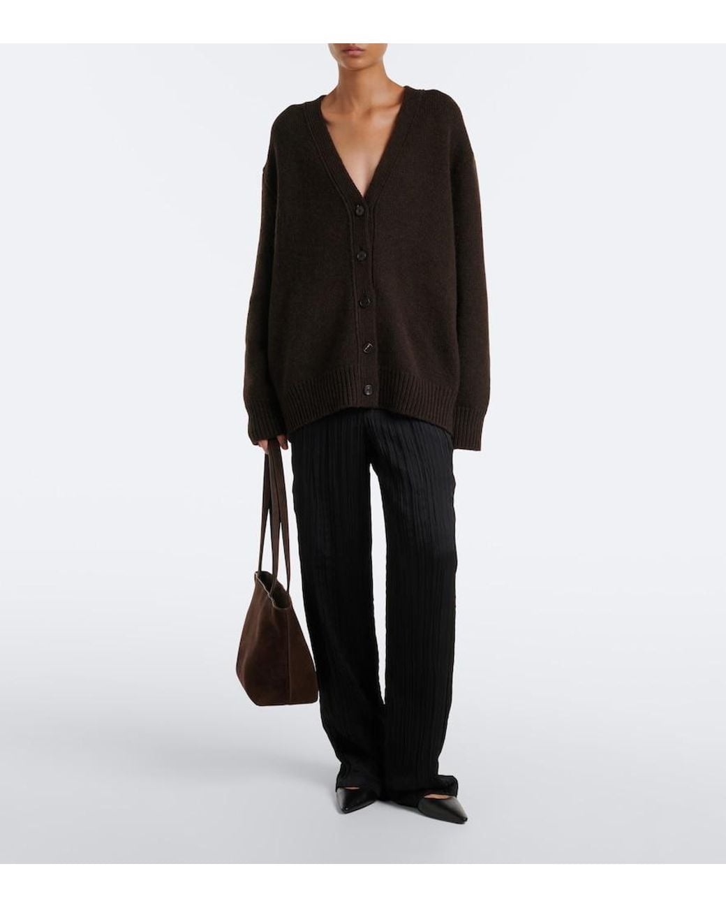 The Row Brown Parker Medium Suede Tote Bag