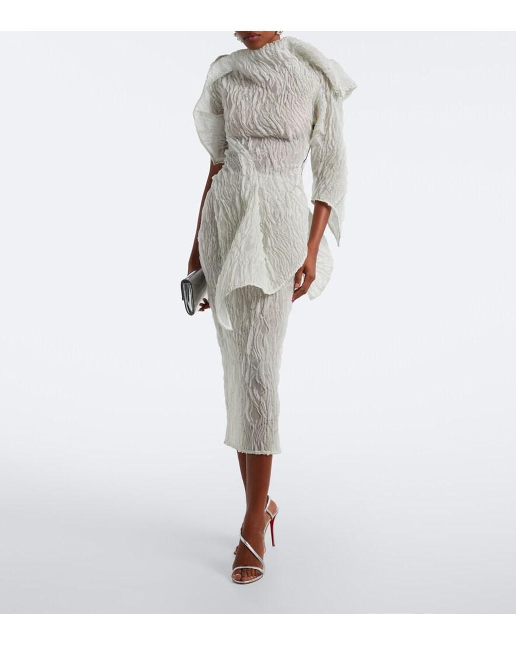 Maticevski White Scintilla Asymmetric Georgette Top
