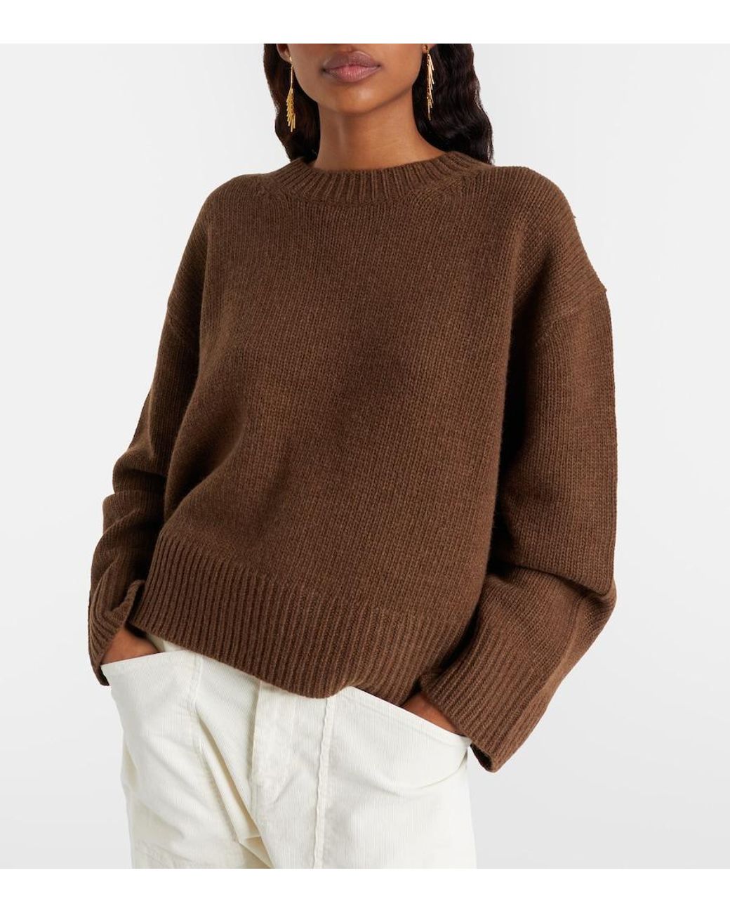 Nili Lotan Brown Josepha Wool Sweater