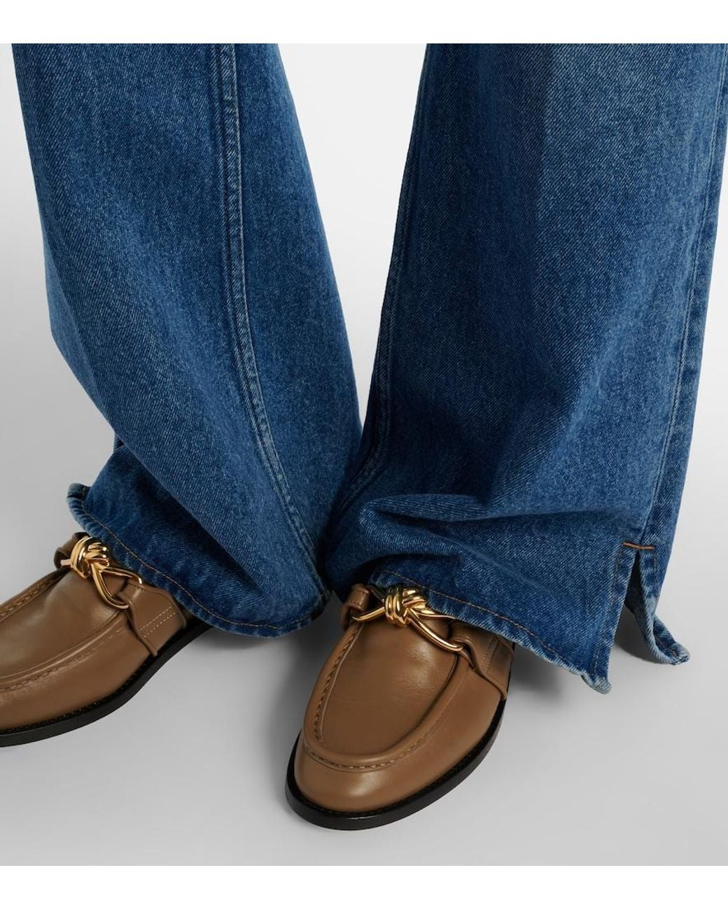Bottega Veneta Brown Astaire Knot Leather Loafers