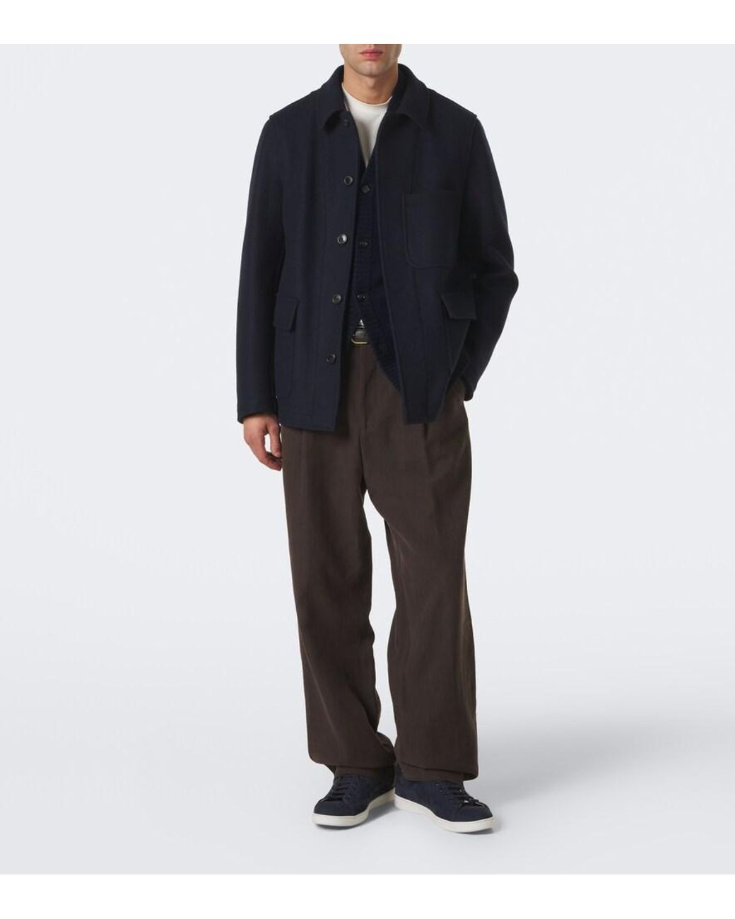 Brioni Blue Suede Sneakers for men