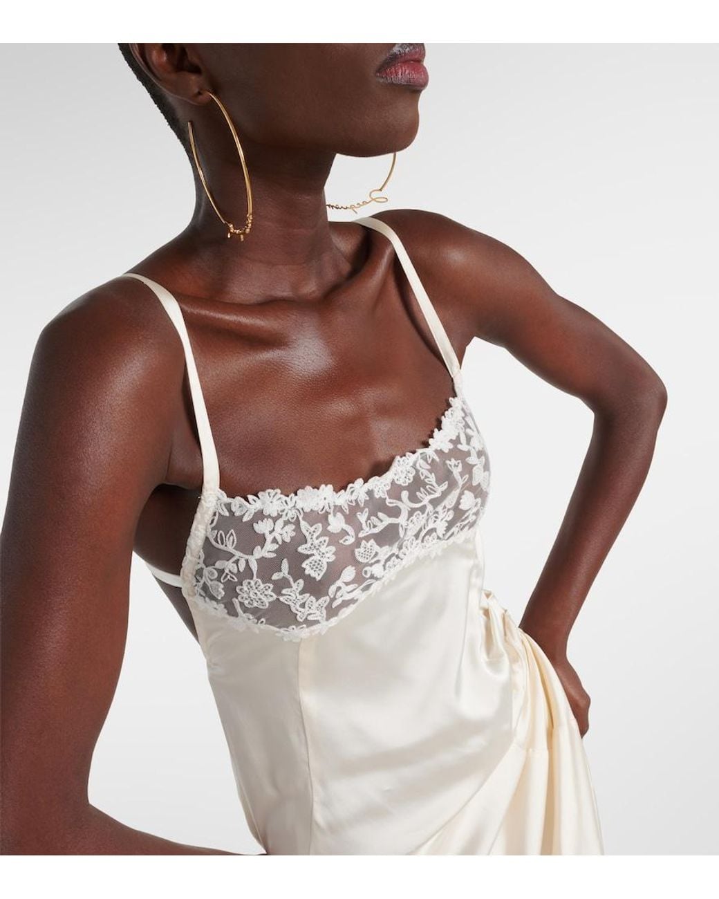 Jacquemus White La Saudade Longue Brodée Dress