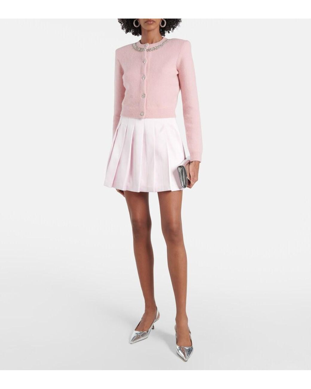 Self-Portrait Pink Pleated Miniskirt
