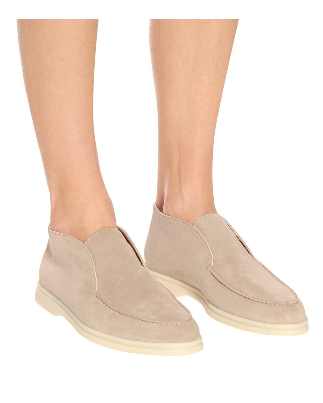 Loro Piana Open Walk Suede Ankle Boots 