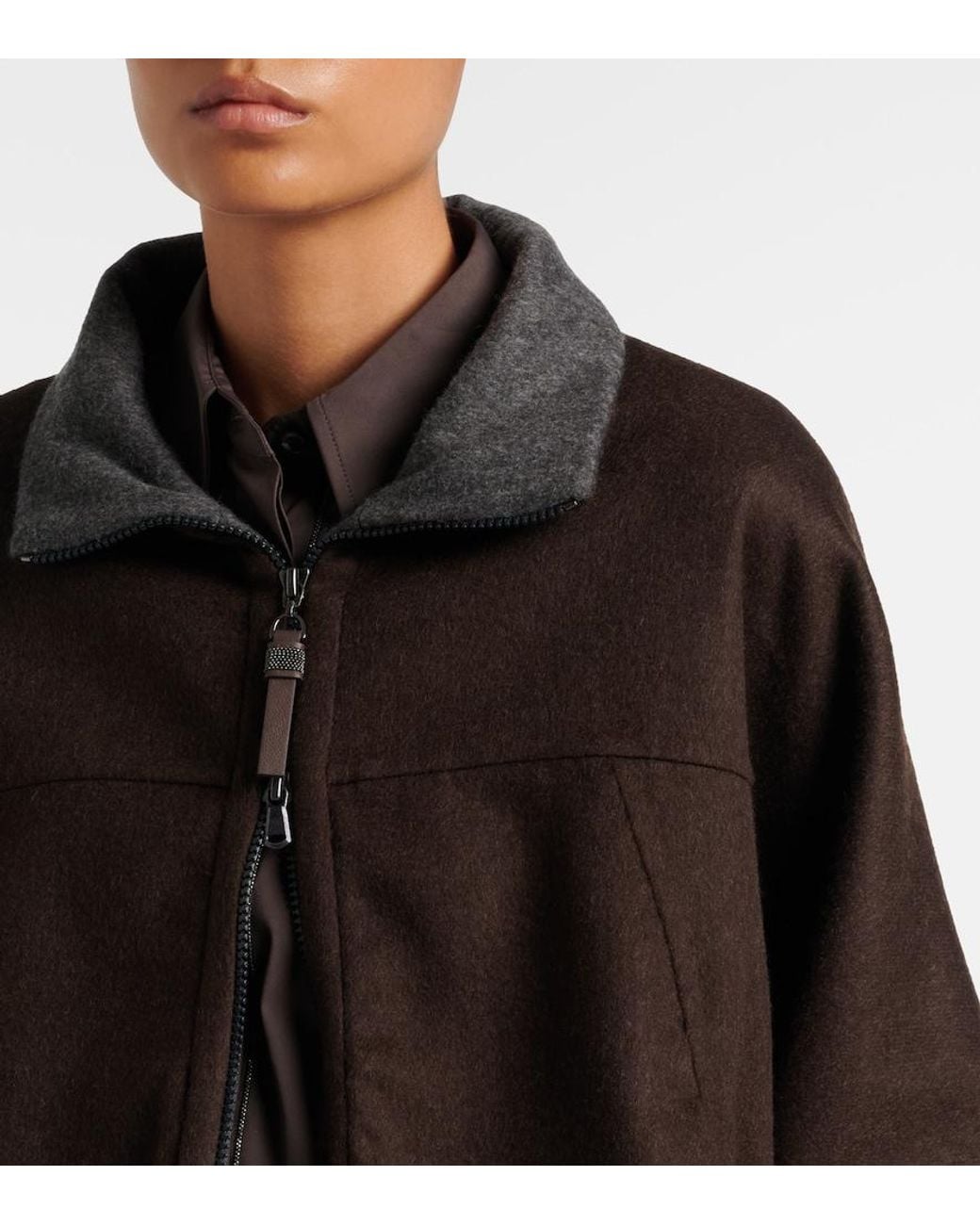 Brunello Cucinelli Black Monili Virgin Wool Jacket