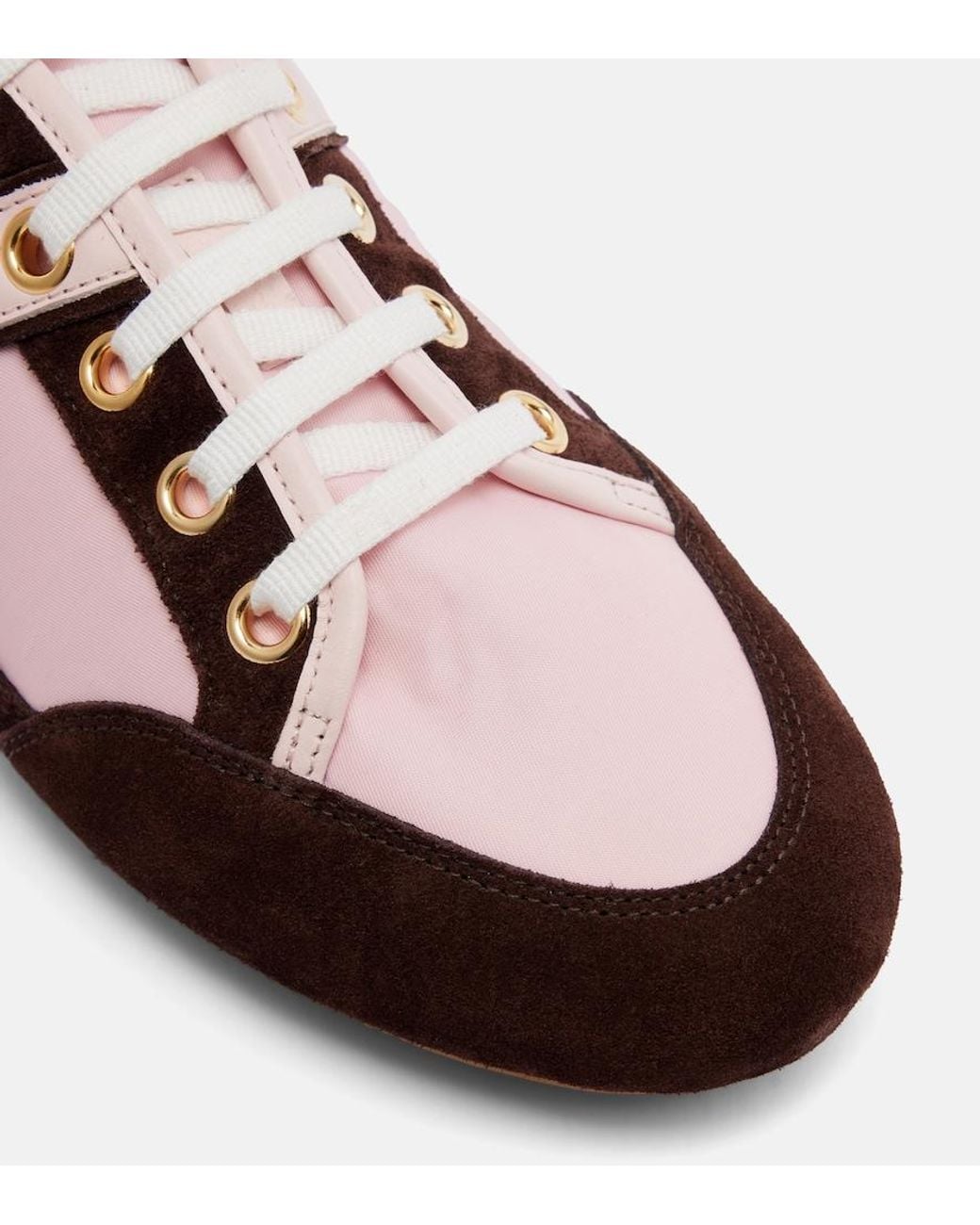 Givenchy Pink Slim Suede-Trimmed Sneakers