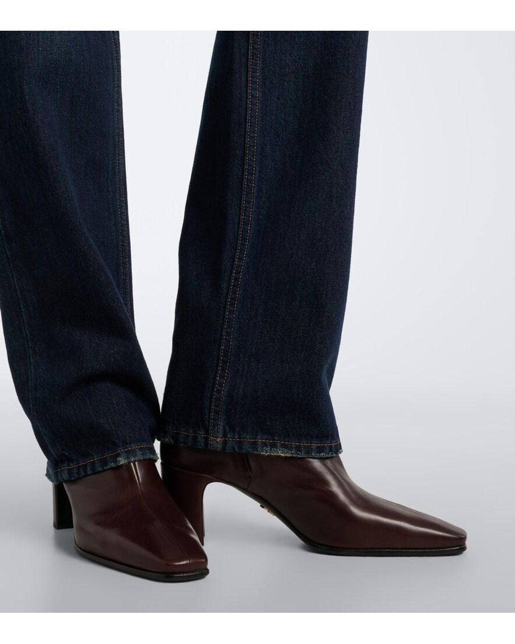 Prada Brown Leather Ankle Boots