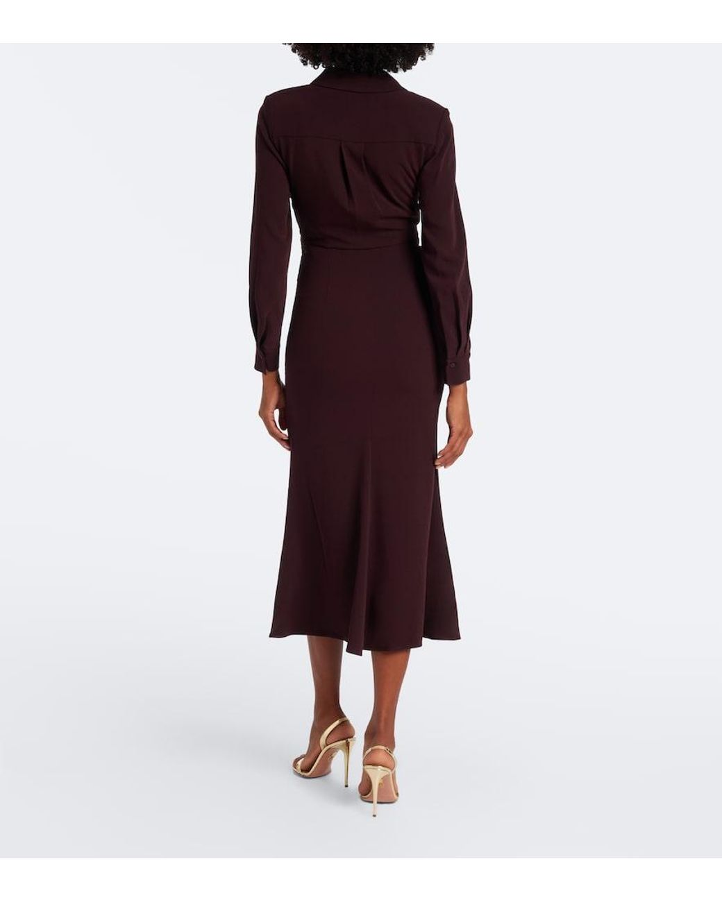 Roland Mouret Purple Draped Crepe Midi Dress
