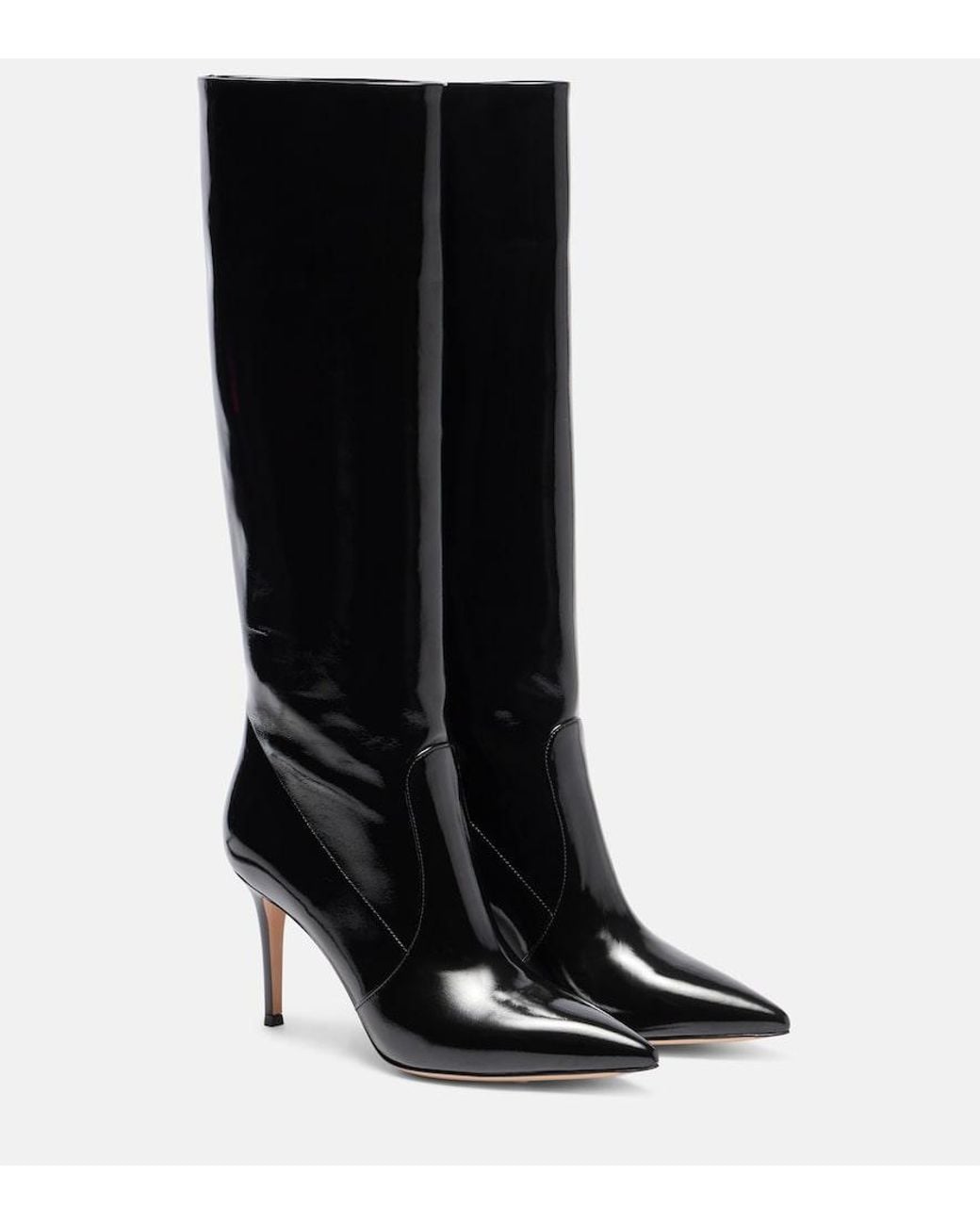 Gianvito Rossi Black Hansen Leather Knee-High Boots