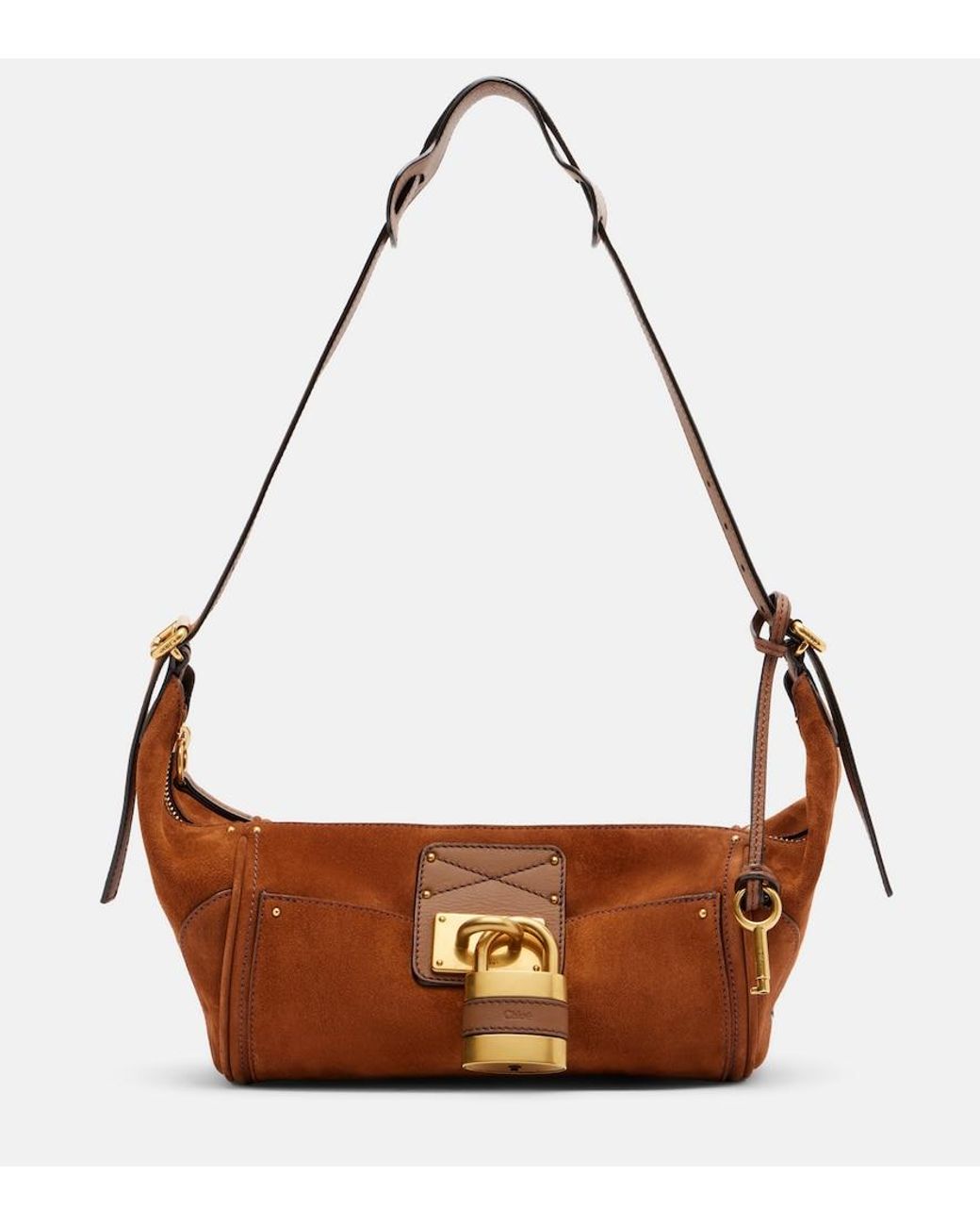 Chloé Brown Paddington Small Suede Shoulder Bag