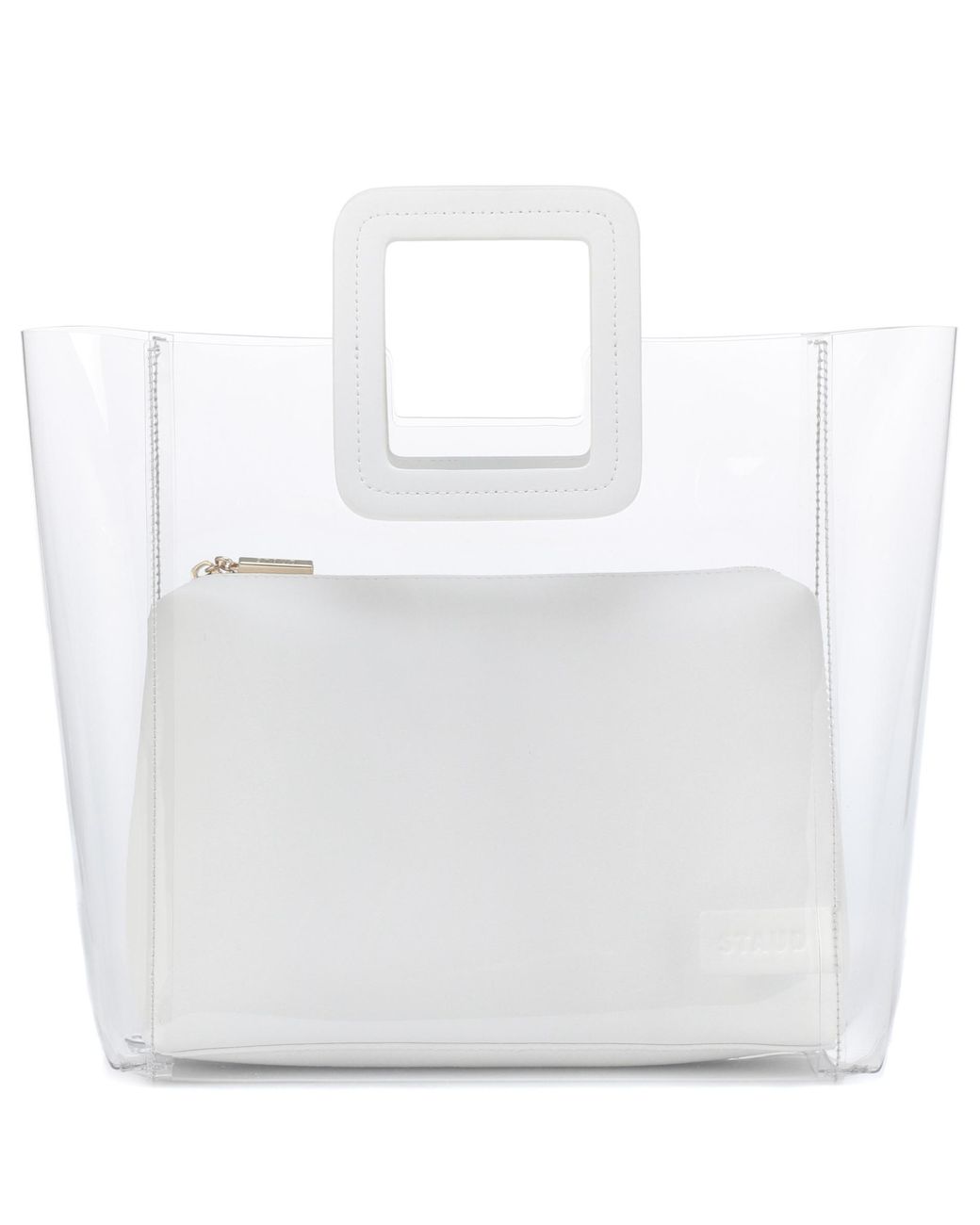 STAUD Shirley Pvc And Leather Tote Bag in White | Lyst