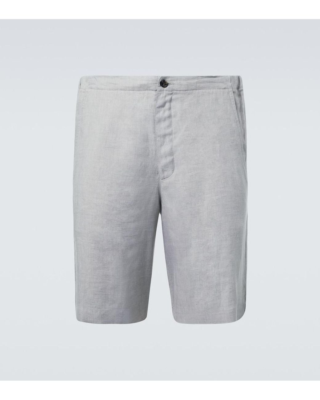 Loro Piana Gray Nolan Linen Bermuda Shorts for men