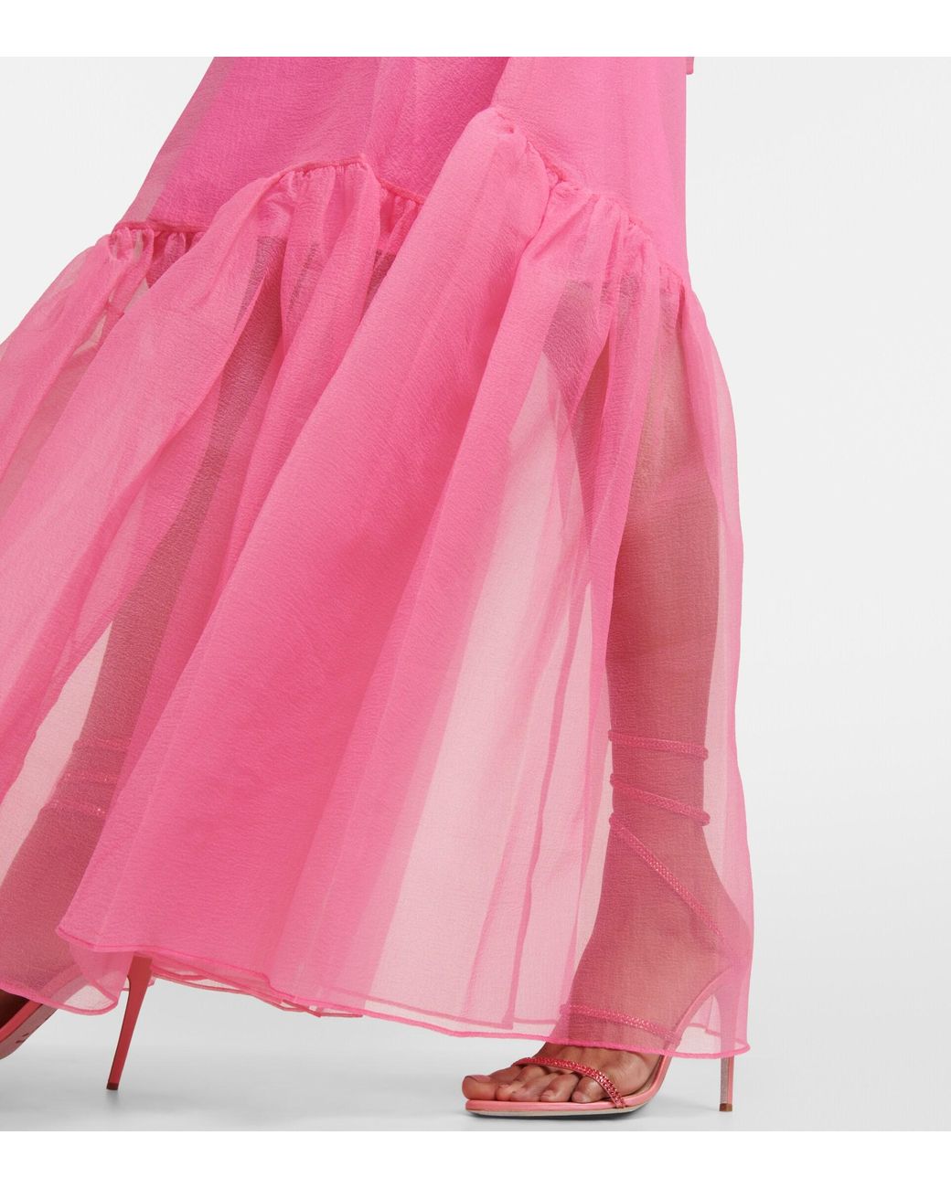 staud pink organza dress Staud Calluna dress Magenta Floral by Staud