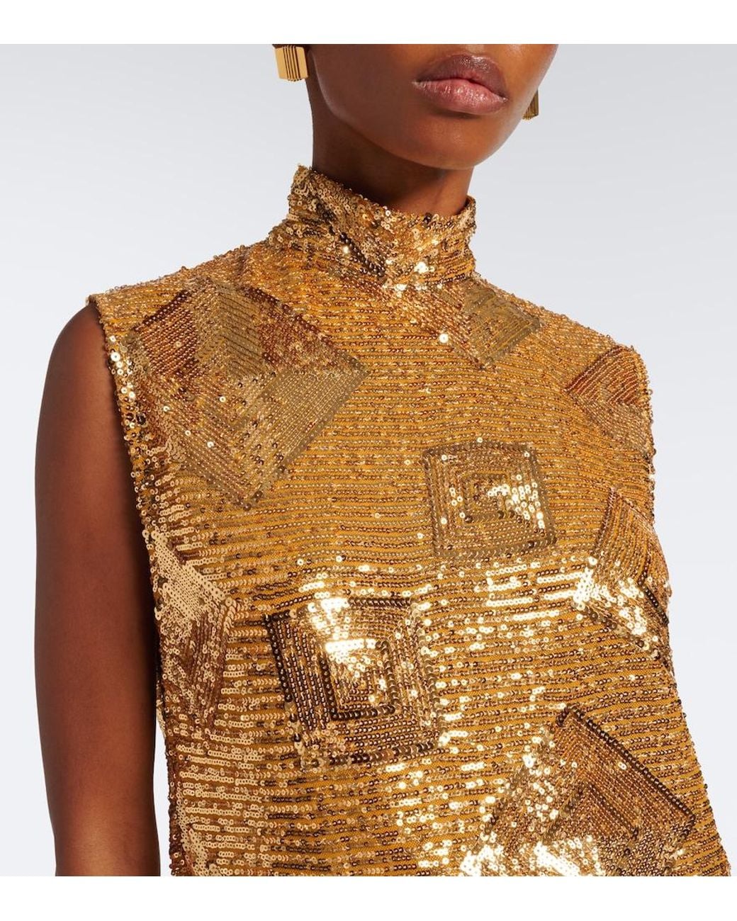 Taller Marmo Metallic Miami Sequined Gown