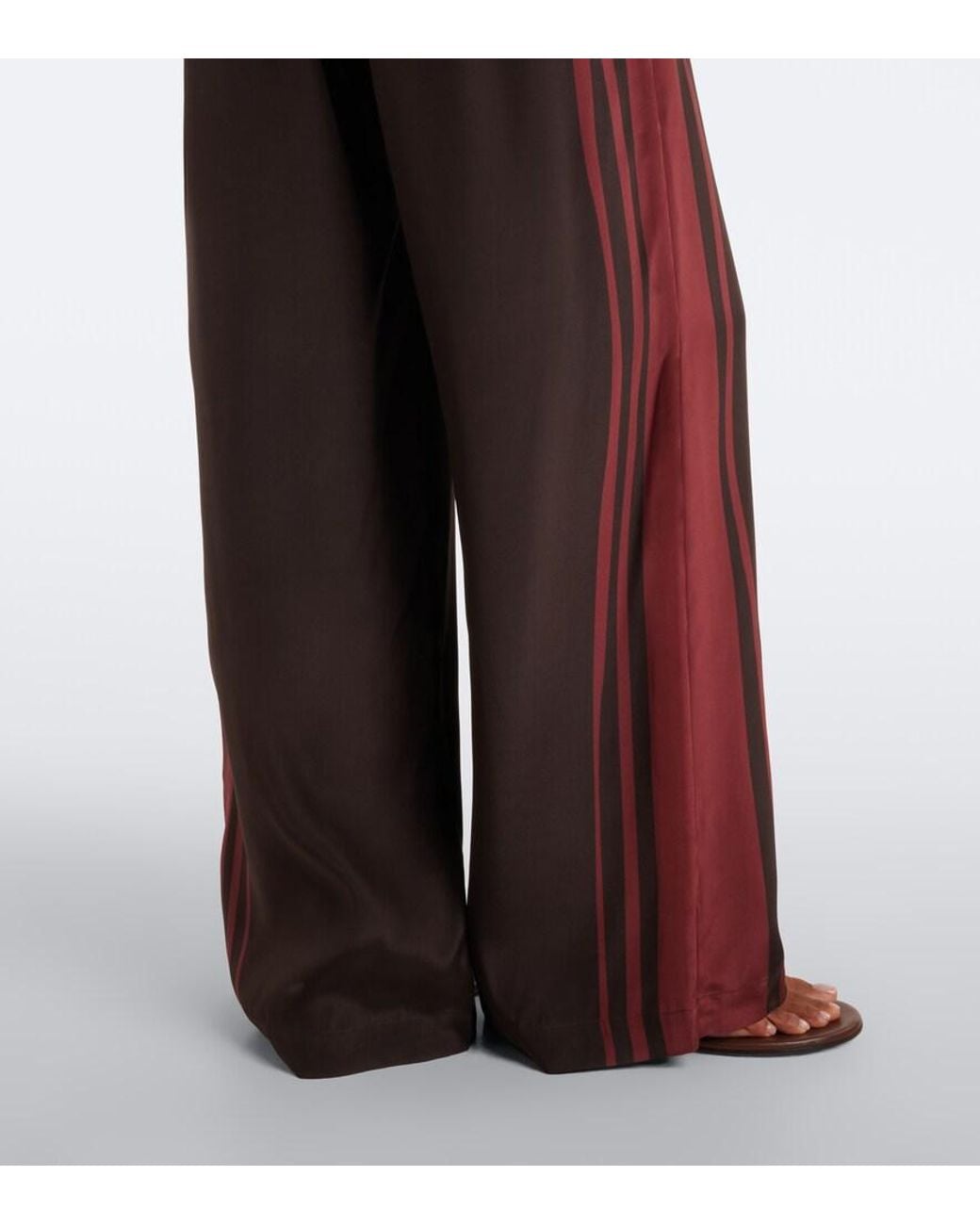 Sir Brown Silk Wide-Leg Pants