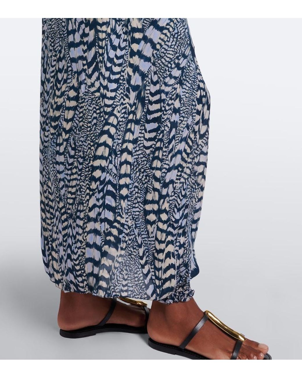 Johanna Ortiz Blue Enigma Silk Georgette Halterneck Top