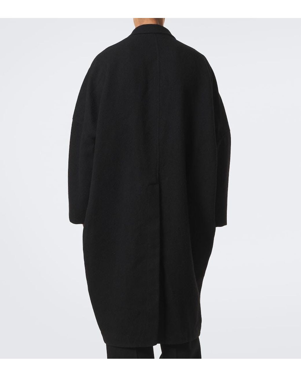 Rick Owens Black Poiret Virgin Wool Coat for men