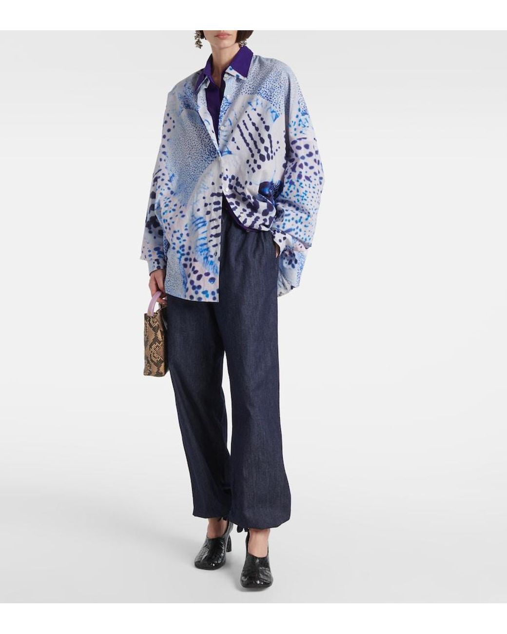Dries Van Noten Blue Denim Straight Pants