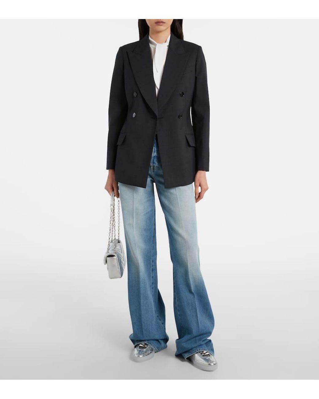 Baskets G75 En Cuir Metallise Gucci en coloris White