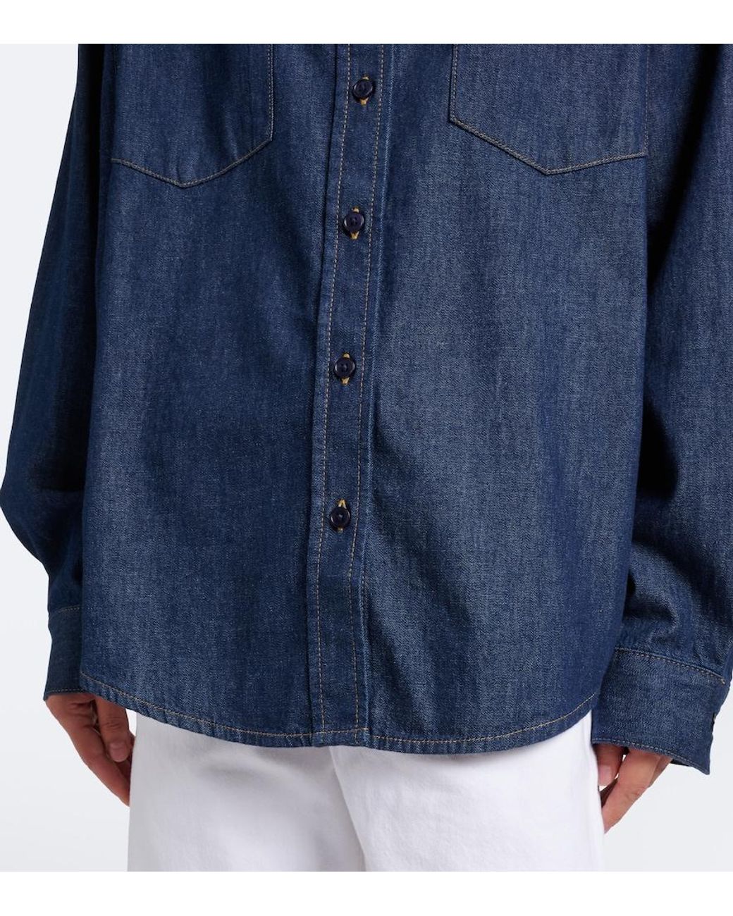 Frankie Shop Blue Deira Denim Shirt
